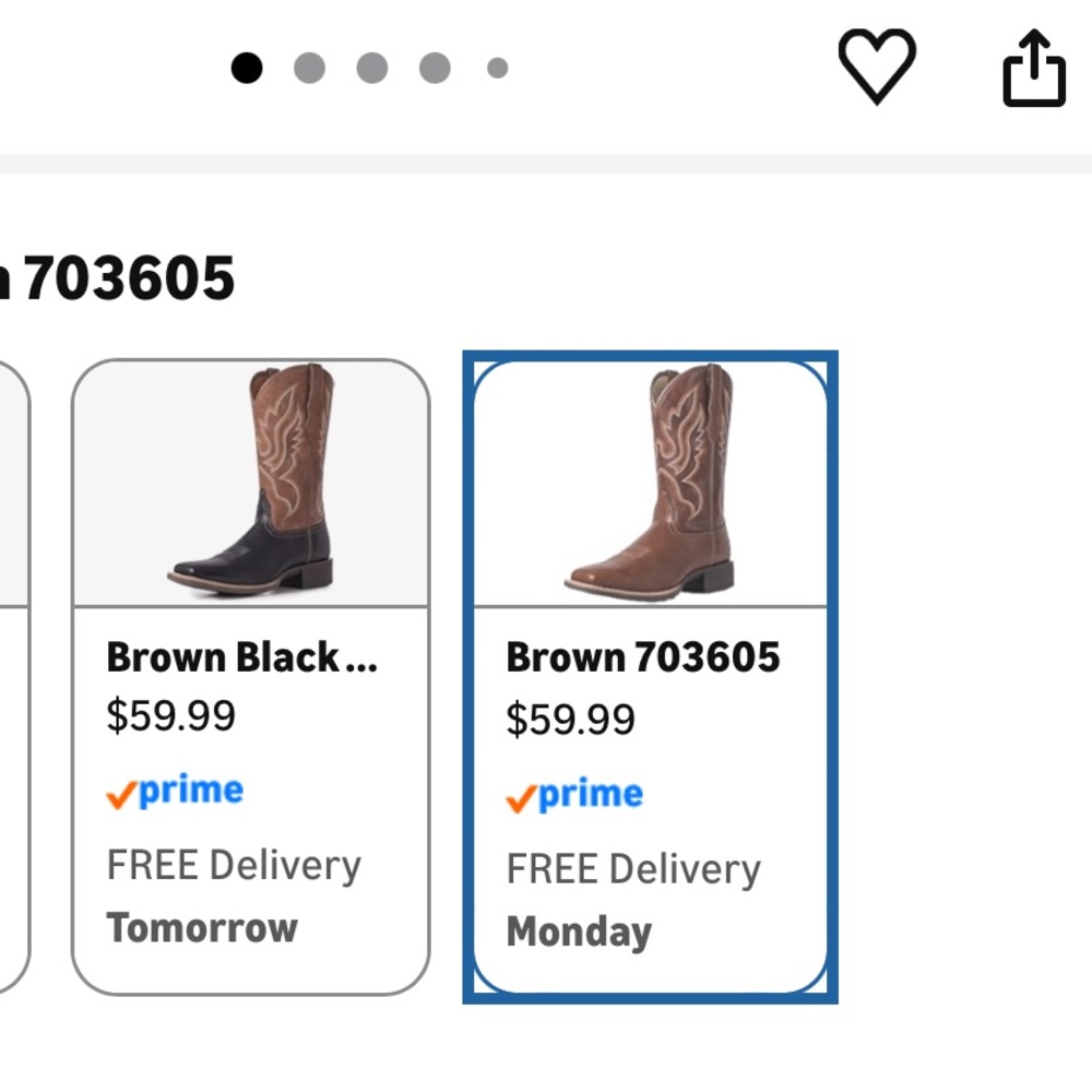 Brown Cowboy Boots Size 8 New in Box - Picture 3 of 11